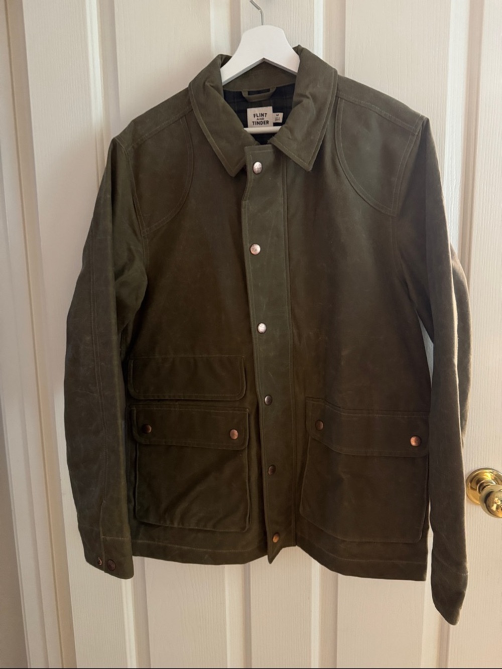 Flint and Tinder Olive Waxed Canvas Field Jacket - Men